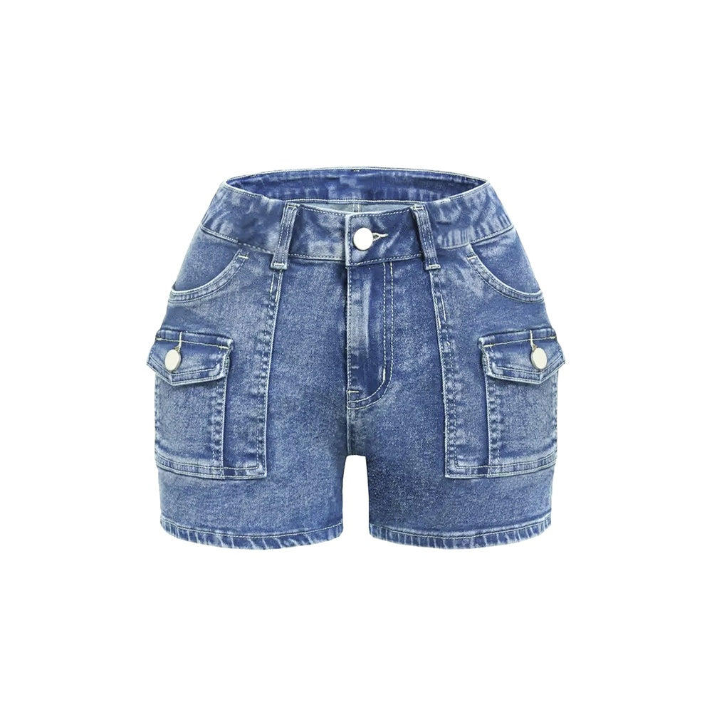 Women's High-Waist Side-Button Jeans