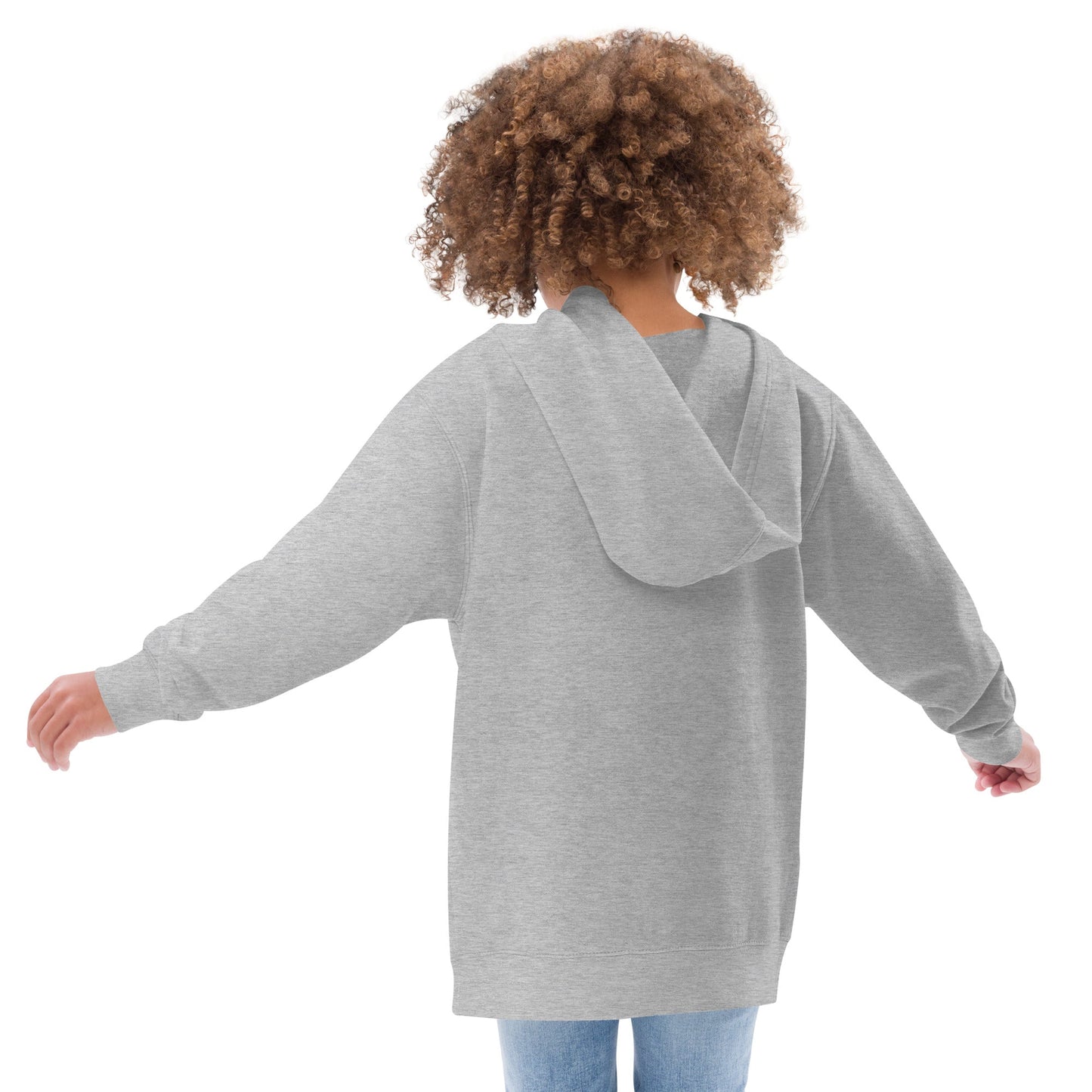 Kids fleece hoodie with Ukrainian Tryzub