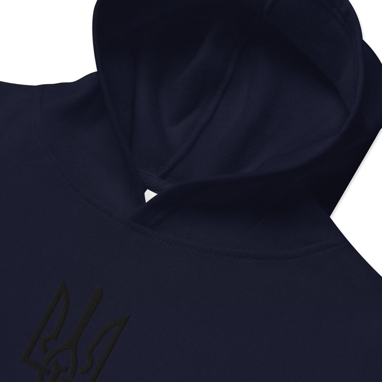Kids fleece hoodie with Ukrainian Tryzub