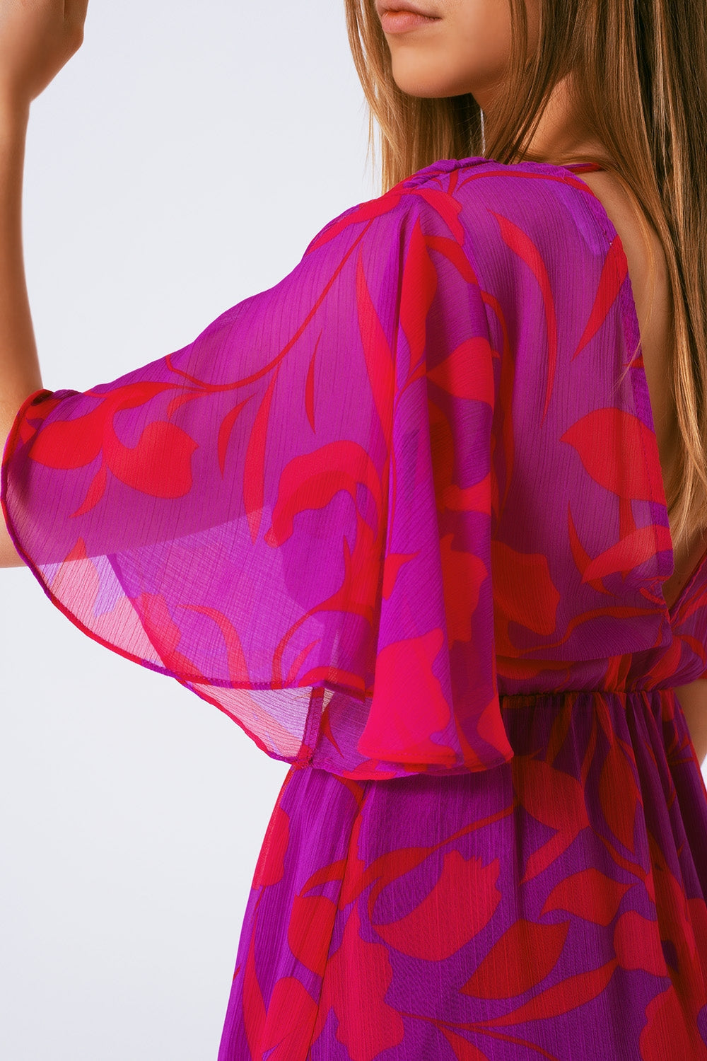 Auretta Floral Chiffon Mini Dress