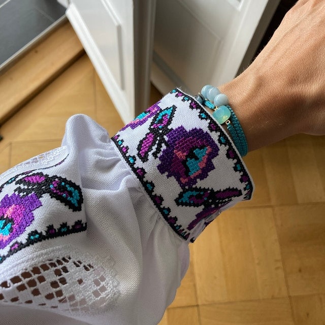 White Homespun Embroidered Vyshyvanka – Women's Traditional Ukrainian Blouse