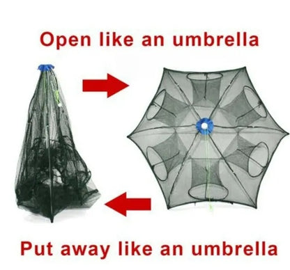 Fishing Bait Trap Crab Net Crawdad Shrimp Cast Dip Cage Fish Minnow Foldable NEW