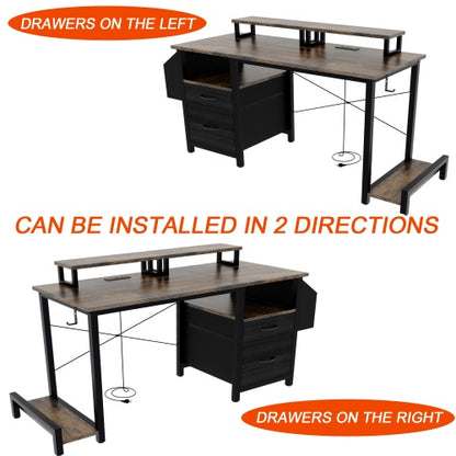 Computer Desk With Drawer And Power Outlets