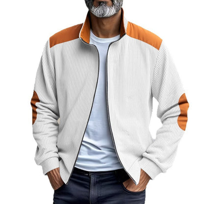 Retro Stand Collar Zipper Cardigan Casual Jacket For Men