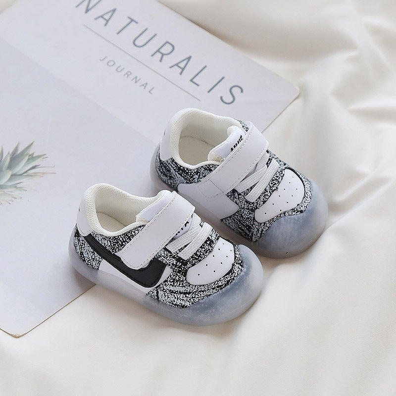 Kids’ White Shoes – Solid Color Soft Bottom Toddler Sneakers for Boys & Girls