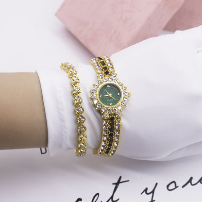 Steel Band Bracelet Two-Piece Watch Set