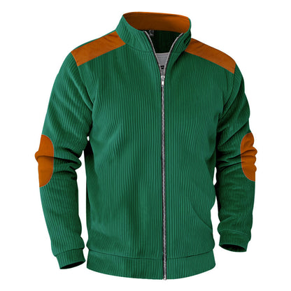 Retro Stand Collar Zipper Cardigan Casual Jacket For Men