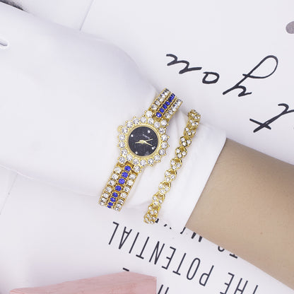 Steel Band Bracelet Two-Piece Watch Set