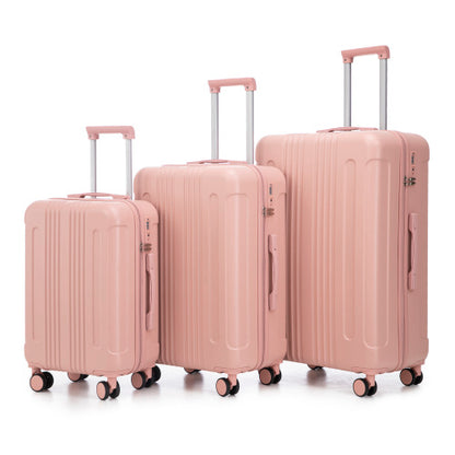 20/24/28 Inch 3-Piece ABS Spinner Luggage Set with TSA Lock & Matching Color Carry-On Suitcase