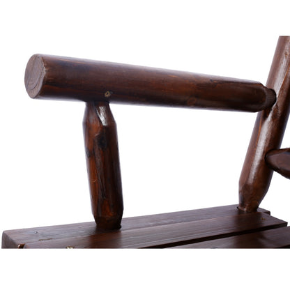 Outdoor Solid Wood Rocking Chair Bench