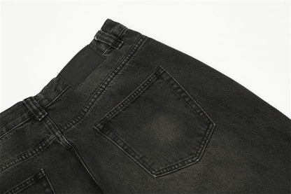 Men's Fashion Washed Denim Punk Pants