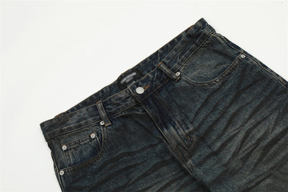 Fashion Straight Denim Trousers Hip Hop Men