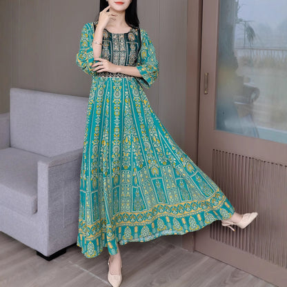 Ethnic Style Embroidery Artistic Retro Bohemian Style Dress