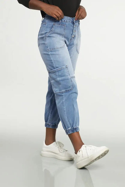 Women's High-Waist Lace-Up Jeans