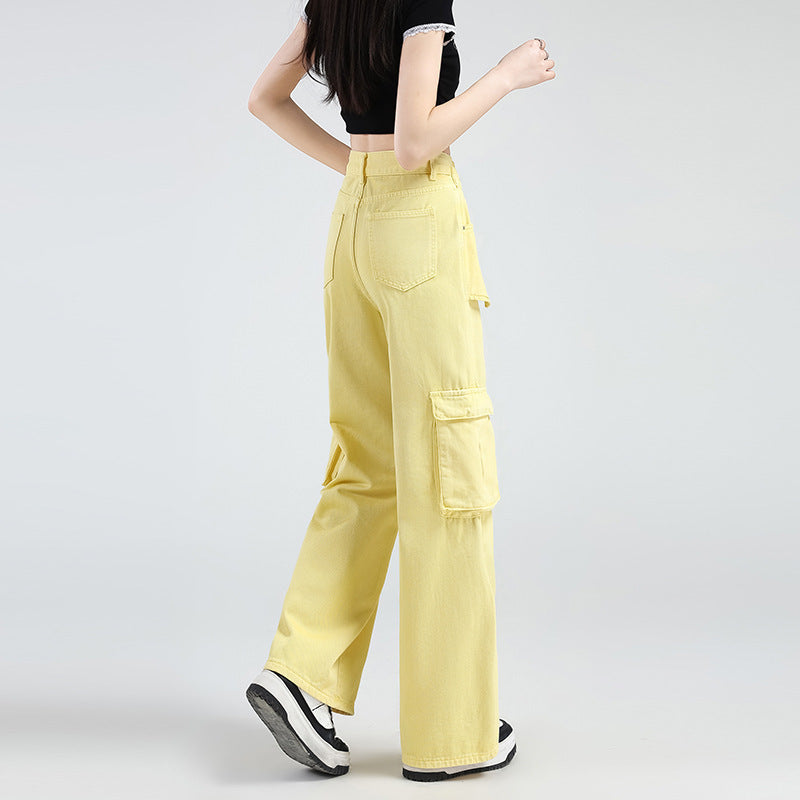 Women’s Lemon Yellow Denim Overalls