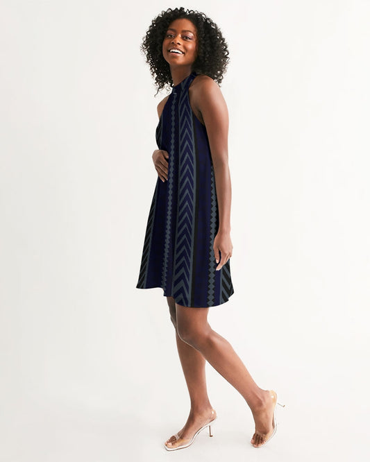 One-Way Halter Dress in Sheer Chiffon