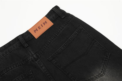 Fashion Denim Ripped Straight Pants Men