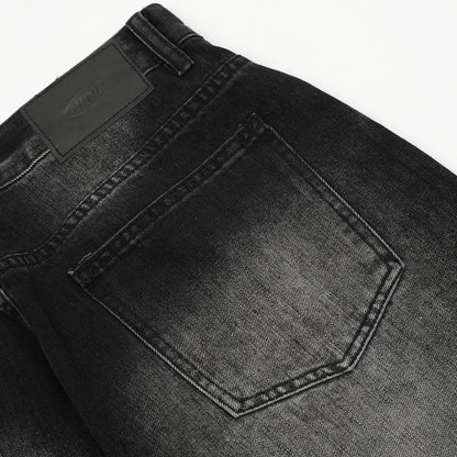 Contrast Color Denim Straight-leg Trousers Men