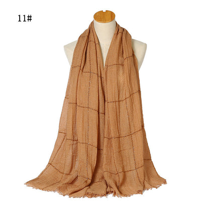 Glitter Lace Lines Sequins Crinkle Crimp Ripped Cotton Turban Hijab