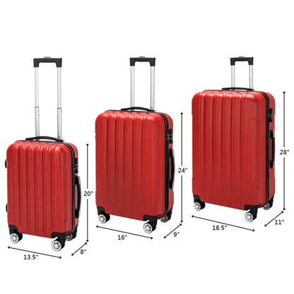3-Piece Vertical Pattern Spinner Luggage Set with Handle & Universal Wheels-Piece Vertical Pattern Spinner Luggage Set with Handle & Universal Wheels