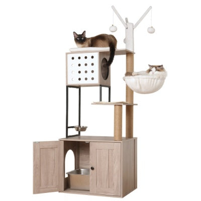 Cat Tree With Litter Box Enclosure