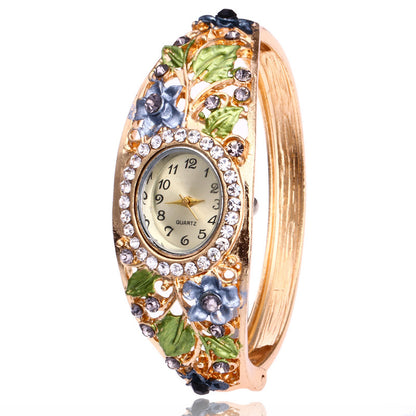Women’s Flower Diamond Bracelet Watch