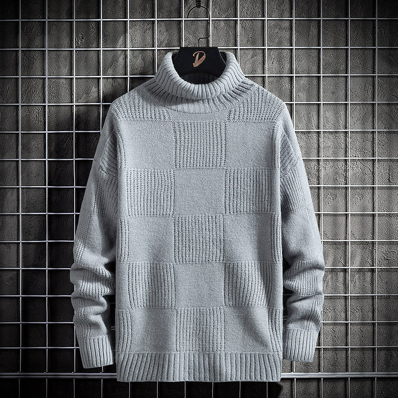 Loose Knit Bottoming Turtleneck Sweater For Men