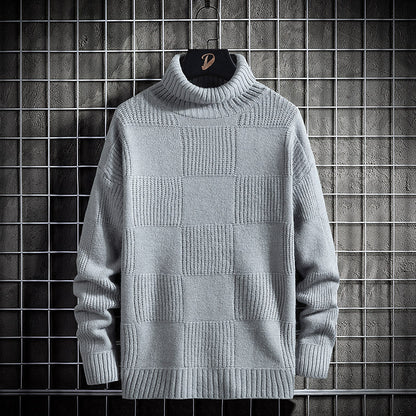 Loose Knit Bottoming Turtleneck Sweater For Men