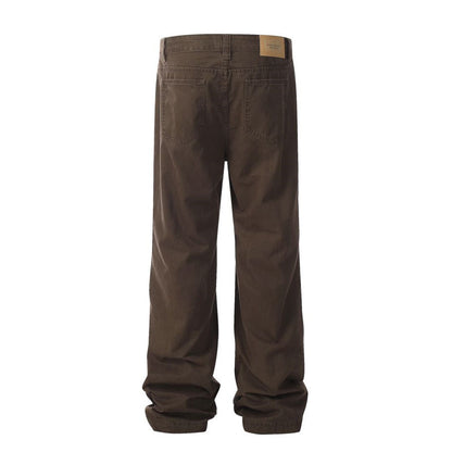 Fashion Denim Loose Straight Trousers Men
