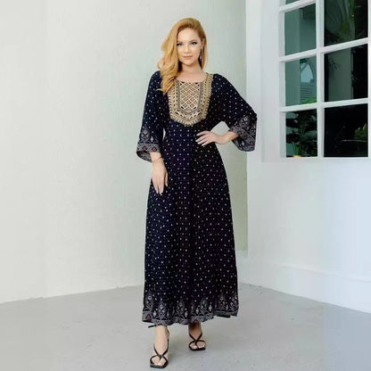 Fashion Personalized Ethnic Style Cotton Dress