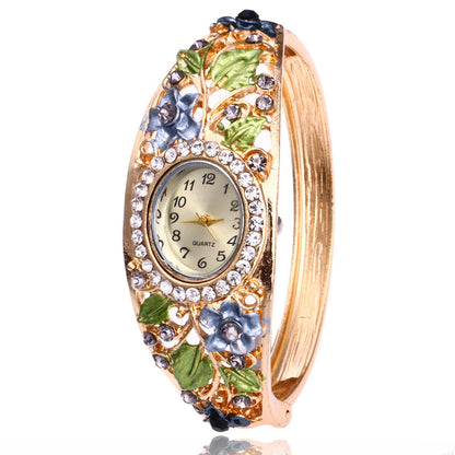 Women’s Flower Diamond Bracelet Watch