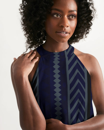 One-Way Halter Dress in Sheer Chiffon