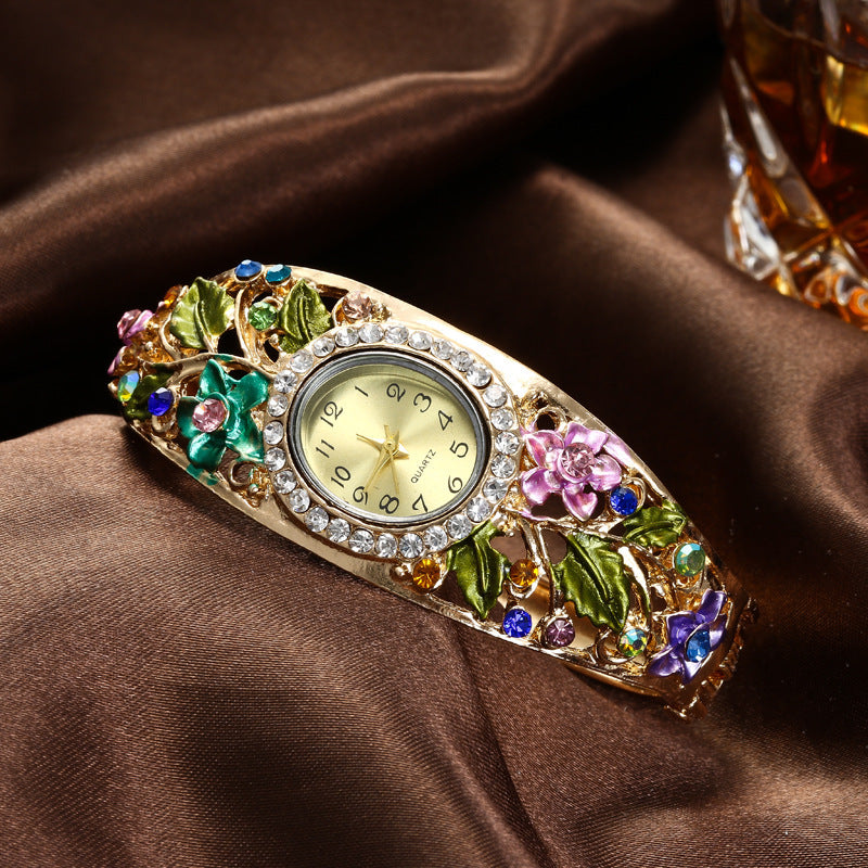Women’s Flower Diamond Bracelet Watch