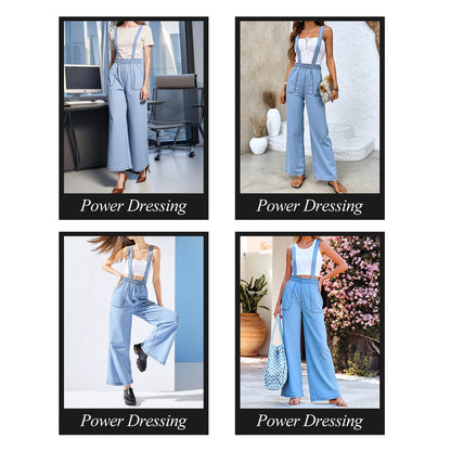 Women's High-Waist Jeans, Convertible Wide-Leg Full-Length Jeans With 3-in-1 Adjustable Hem, Tencel Lyocell For Summer.