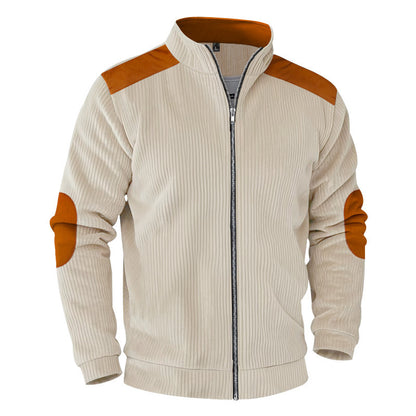 Retro Stand Collar Zipper Cardigan Casual Jacket For Men