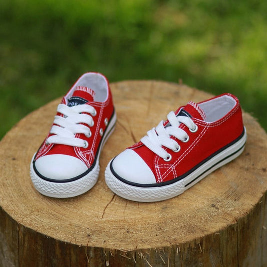 Kids’ White Canvas Shoes – Non-Slip Casual Baby & Student Sneakers