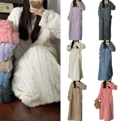 Winter Coral Fleece Sleepwear Women's Nightgown
