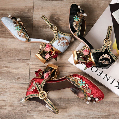 Retro wedding shoes women sandals