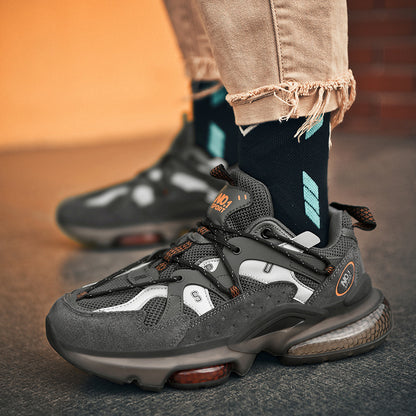 Men’s Leather Chunky Sneakers – Thick Sole Casual Shoes