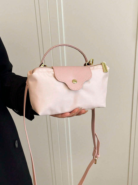 Women’s Solid Color Crossbody Handbag – Fashionable Dumpling Bag