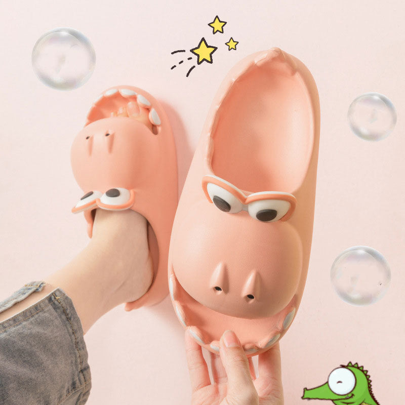 Kids Dinosaur Slippers – Cute Summer EVA Cartoon Sandals for Children & Parents