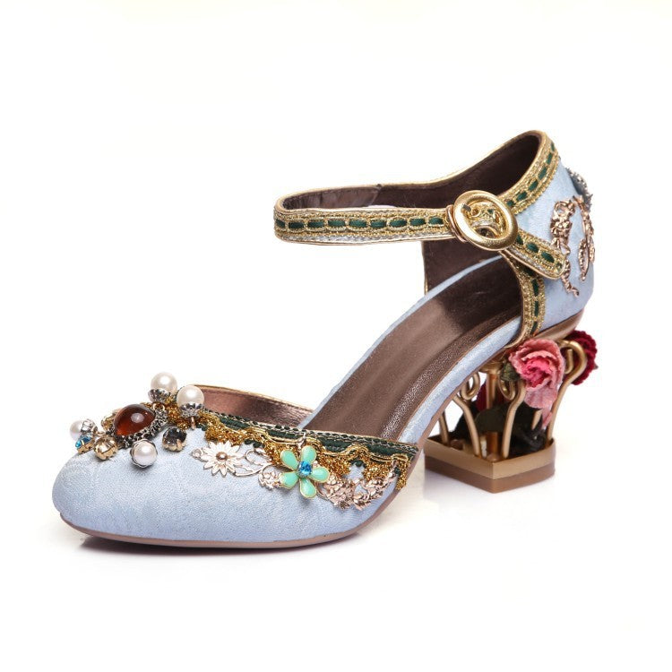 Retro wedding shoes women sandals