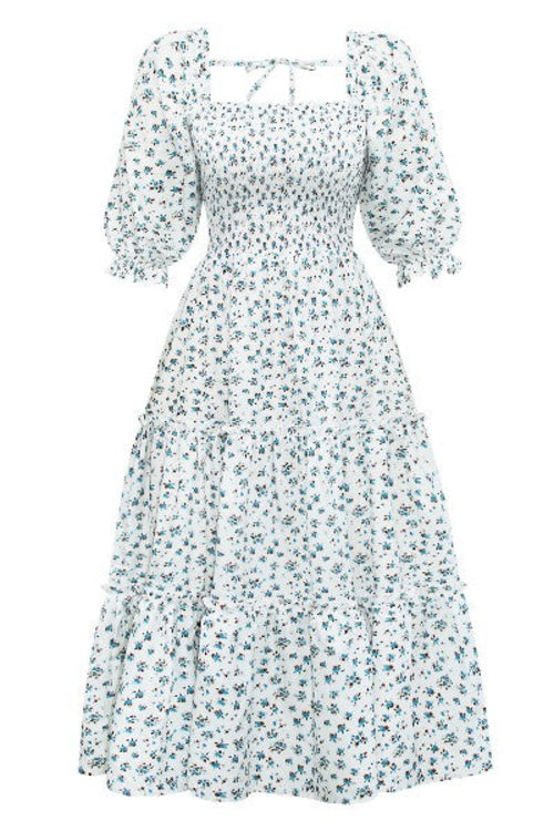 Square neck tiered sundress