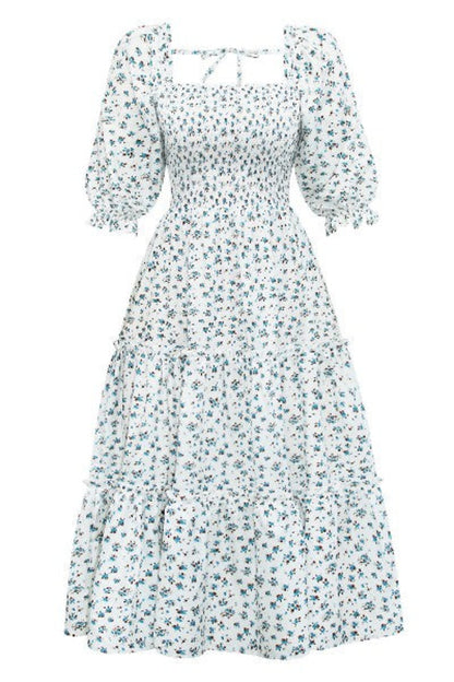 Square neck tiered sundress