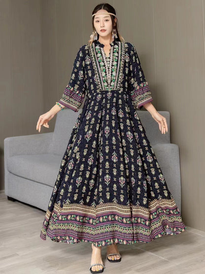 Fashion Personalized Ethnic Style Cotton Dress