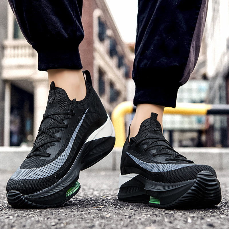 Men’s Air Cushion Sports Shoes | Breathable Knit Lace-Up Sneakers for Running & Casual Wear