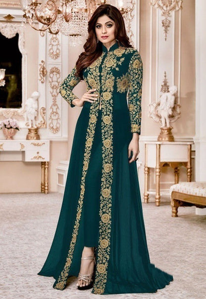 Retro Ethnic Print Long Sleeve Stand Collar Two-Piece Temperament Dress