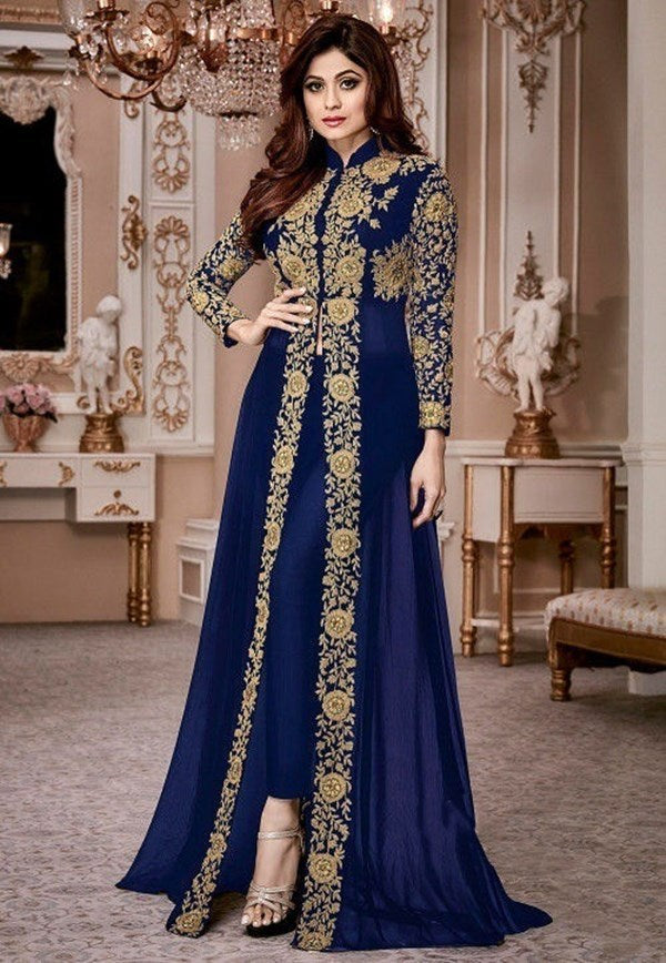 Retro Ethnic Print Long Sleeve Stand Collar Two-Piece Temperament Dress