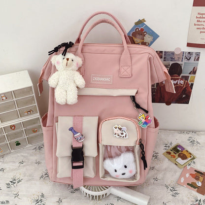 Preppy Purple Women’s Backpack – Waterproof Candy Color School Bag