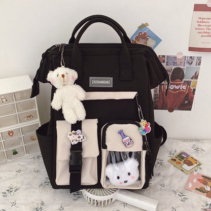 Preppy Purple Women’s Backpack – Waterproof Candy Color School Bag